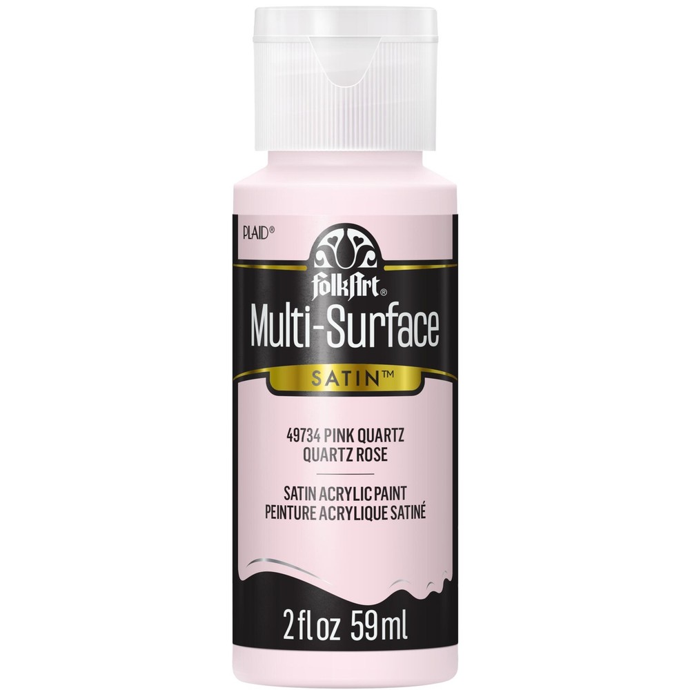 FolkArt Multi-Surface Satin Acrylic Paint 2oz-Pink Quartz - 3 Pack