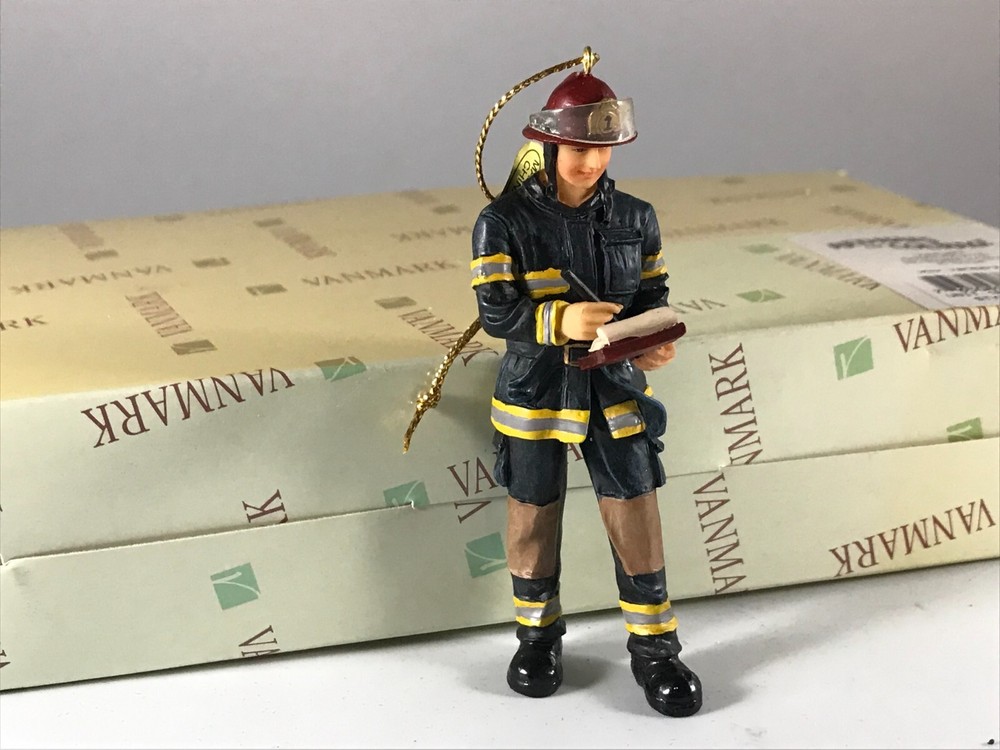 Vanmark Fireman Ornament, 4", Item #88389, NIB