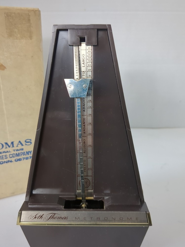 Seth Thomas metronome Model No 1104 Tested Working with Original Box
