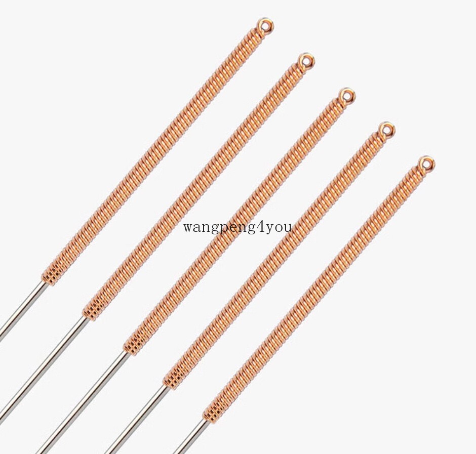 100pc Acupuncture Copper Loop Handle Long Large Sharp Neeedle Without Guide Tube