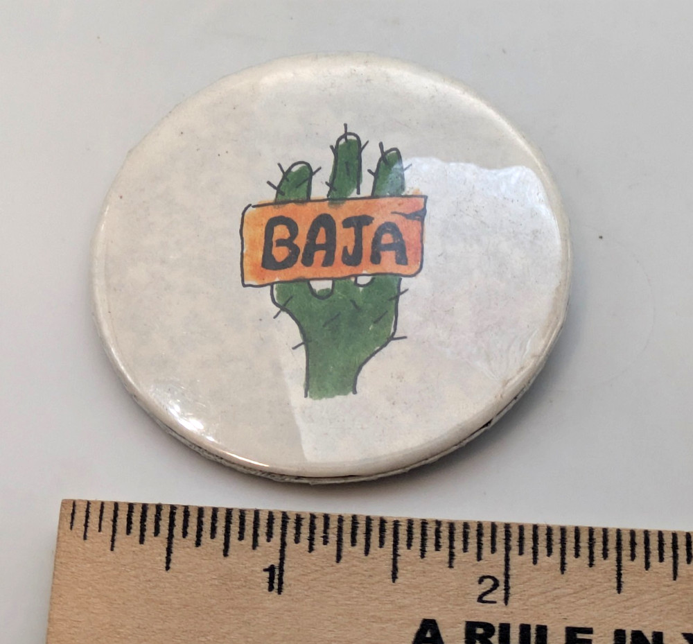 BAJA Cactus Button Badge Pinback