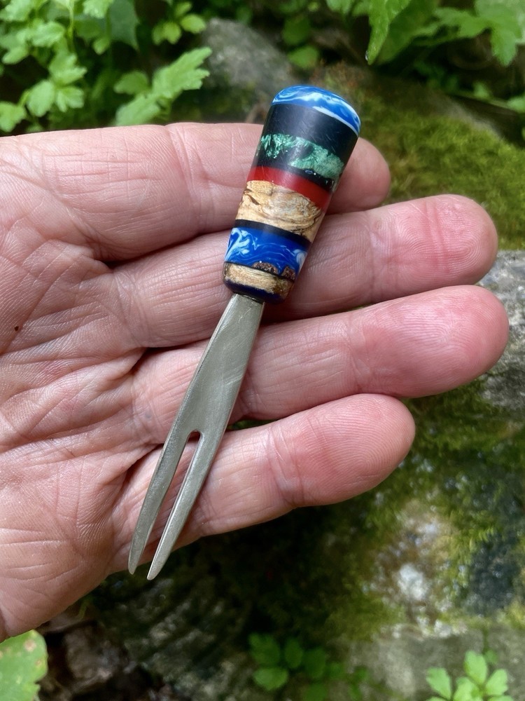 OOAK Artisan Divot Tool - Stainless / Epoxy/ Stabilized Wood - Golf