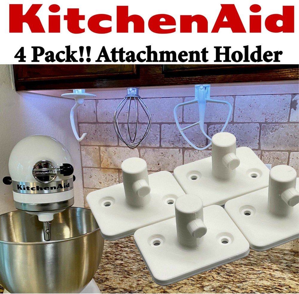 4 Pack Attachment Holder For KitchenAid  - Under cabinet Organizer Storage Mount