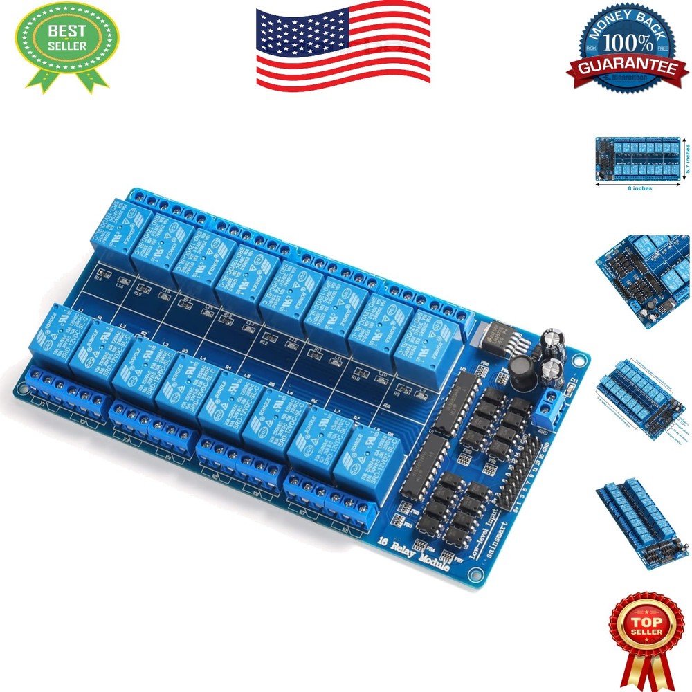 Automated 16-Channel Relay Board - 12V High-Current Solution for DIY Projects