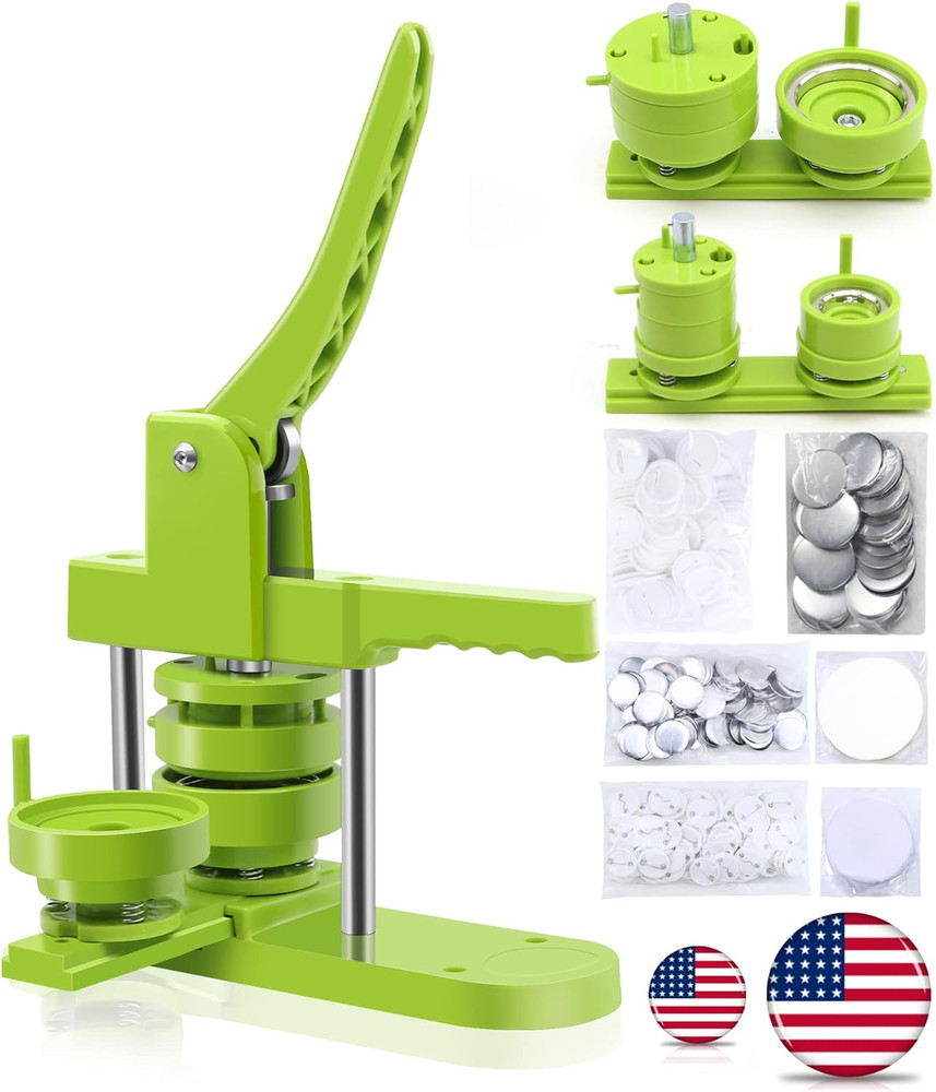 Button Maker Machine Multiple-Sizes - Pin Maker Machine 1.25 Inch+2.25 Inch, Int