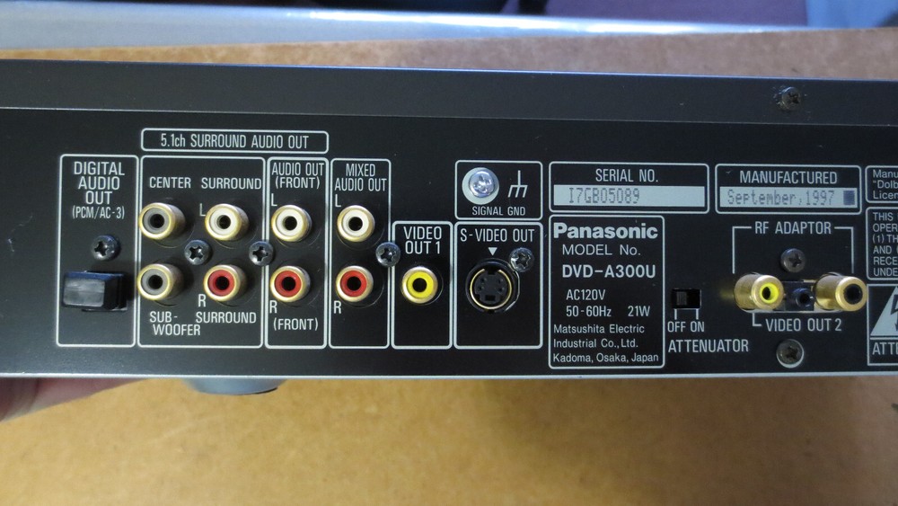 PANASONIC DVD-A300 Player CLASS AA DVD / CD PLAYER