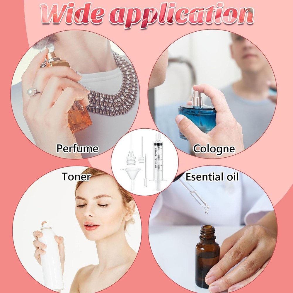 25 Pcs Perfume Refill Tool Kit Plastic Clear Dispenser Transfer Tools