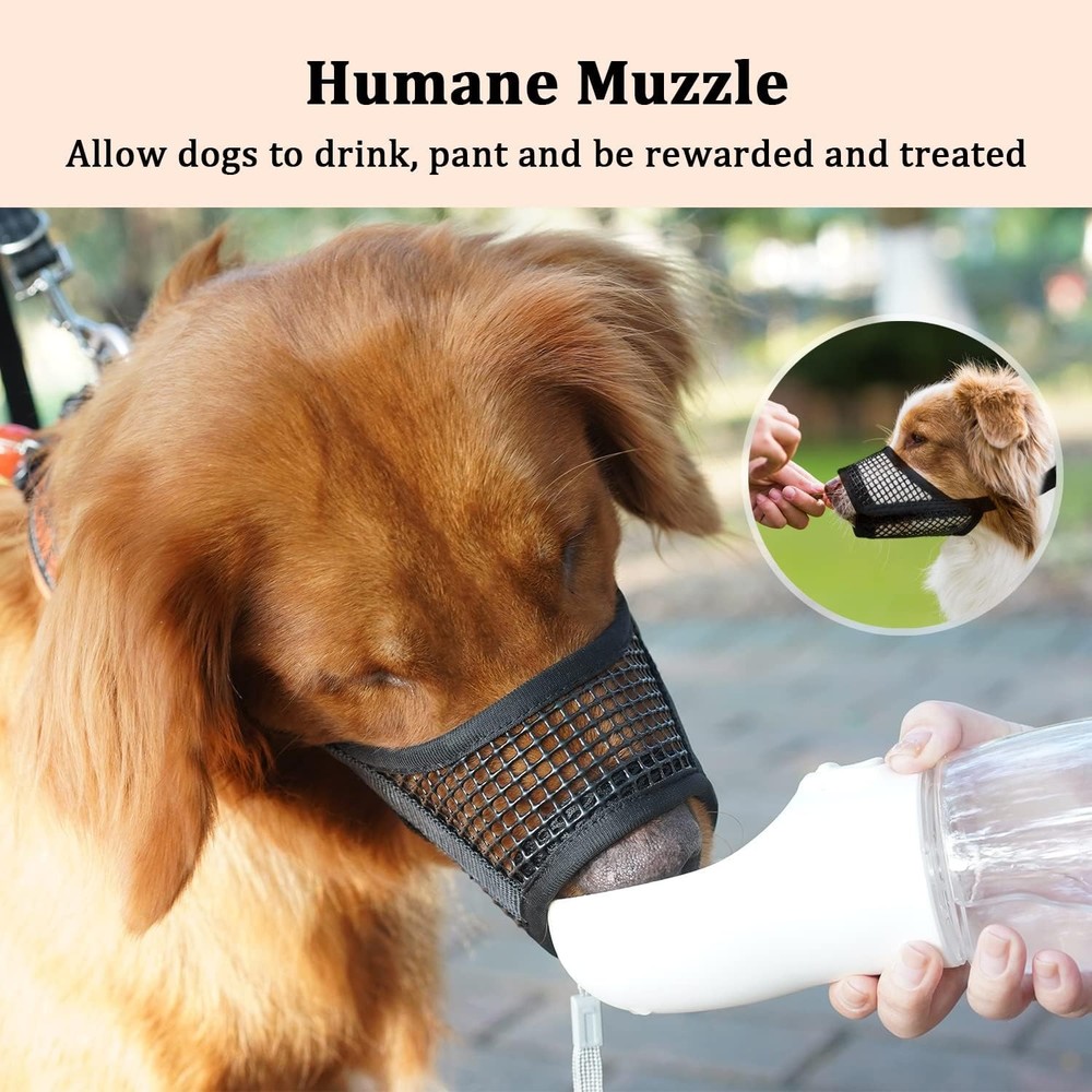 Mayerzon Dog Muzzle, Soft Mesh L-Snout (8¼”-9”), Black