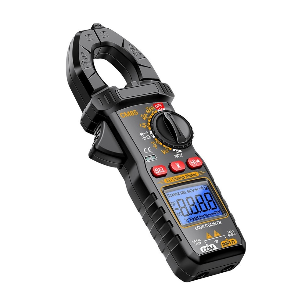 CM85 Clamp Meter with Backlight Flashlight NCV Diode Buzzer 6000 Count