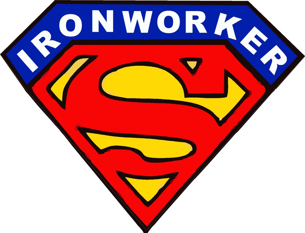 ironworker superman hard hat sticker CIW-23