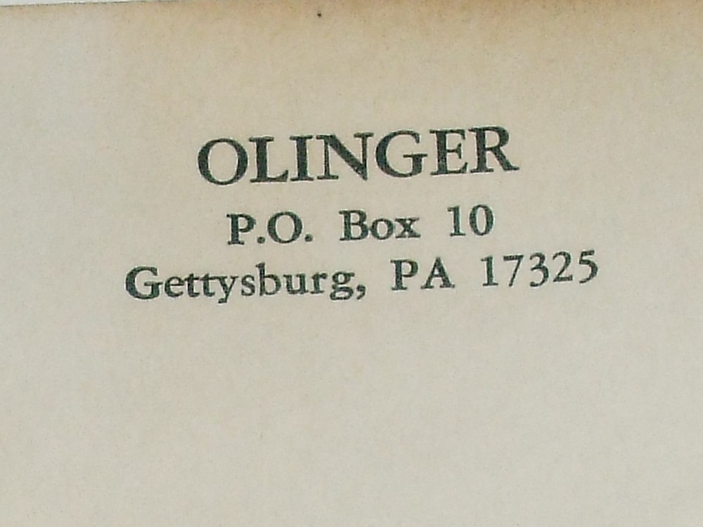 GETTYSBURG ENVELOPE WITH UNCANCELLED CENTENNIAL STAMP - OLINGER COLLECTION