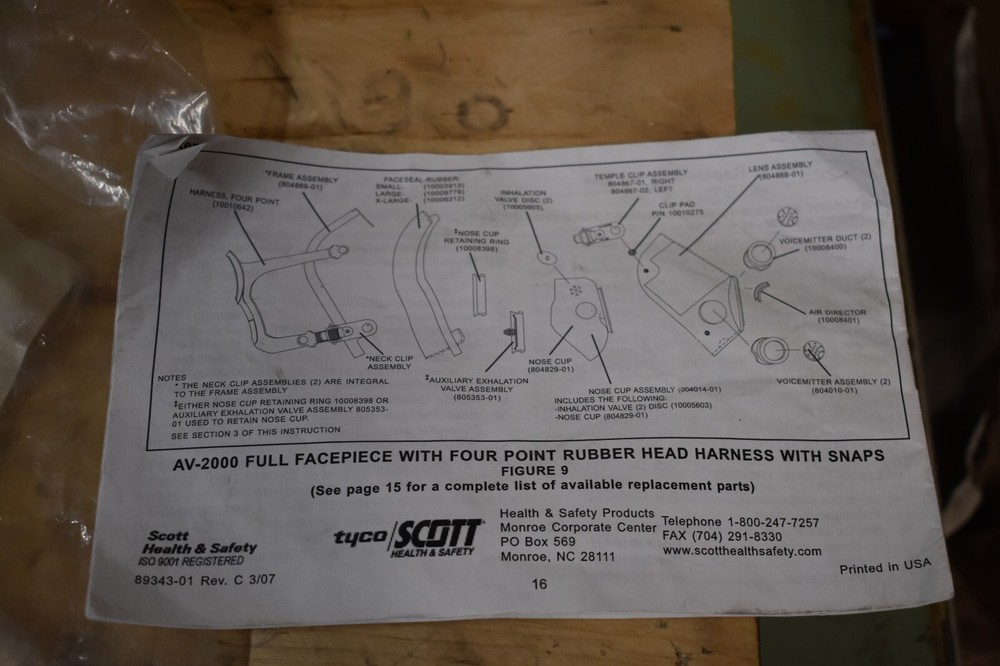 Scott Technologies 804871-32 Breathing Equipment Facepiece