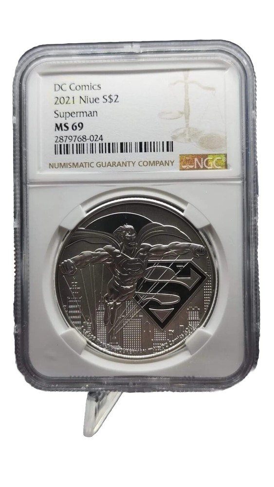 DC COMIC SUPERMAN 2021 NIUE 2 DOLLAR NICE NGC MS 69