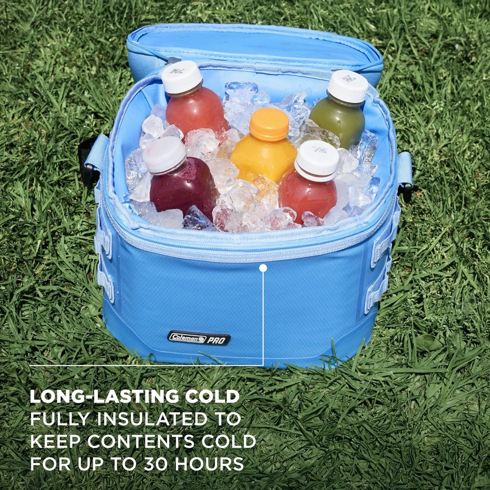 Coleman Pro Soft Cooler 16 Can Capacity Sky Blue Carry Strap Handle