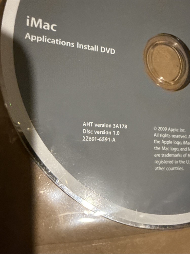 2009 Mac Macintosh iMac Applications Apps Software Installation DVD Version 1.0