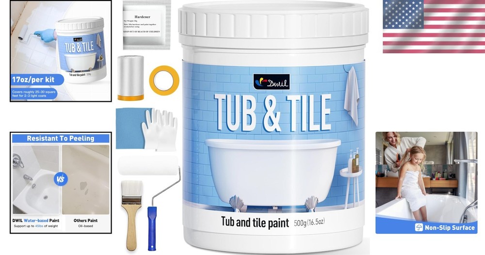 Transform Your Space with Low Odor Water-Based Tile Paint - 16.5oz