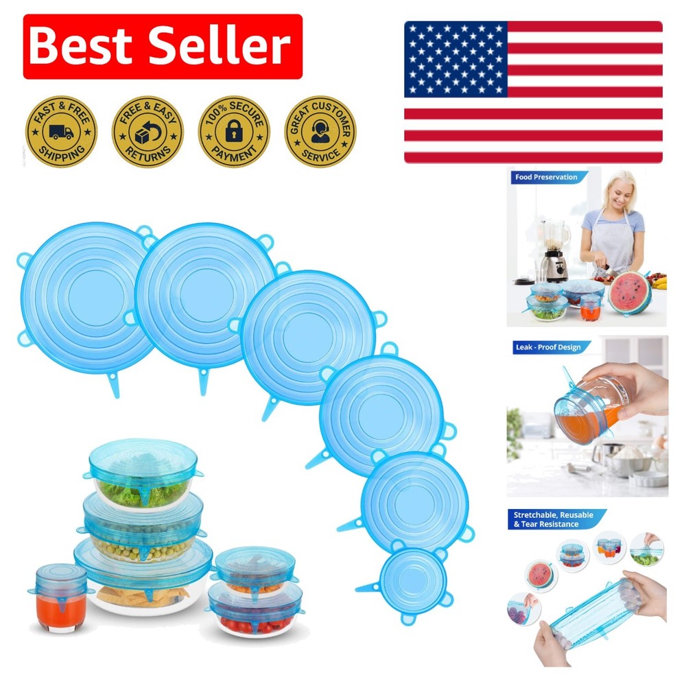 Multi-Size Silicone Stretch Lids - Dishwasher Safe Covers for All Containers