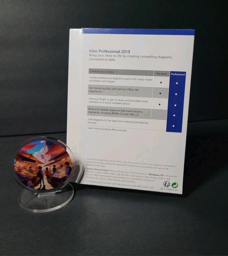 Visio Pro activation card 2019 Retail box. Please Read Description.