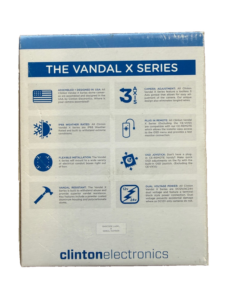 CLINTON ELECTRONICS CE-VXAPB VANDAL X WALL BRACKET ADAPTER PLATE
