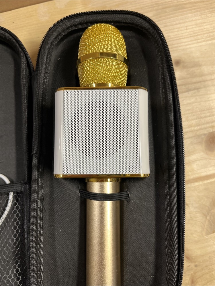 Microphone Bluetooth For Karaoke Portable For Android iPhone, Gold Color