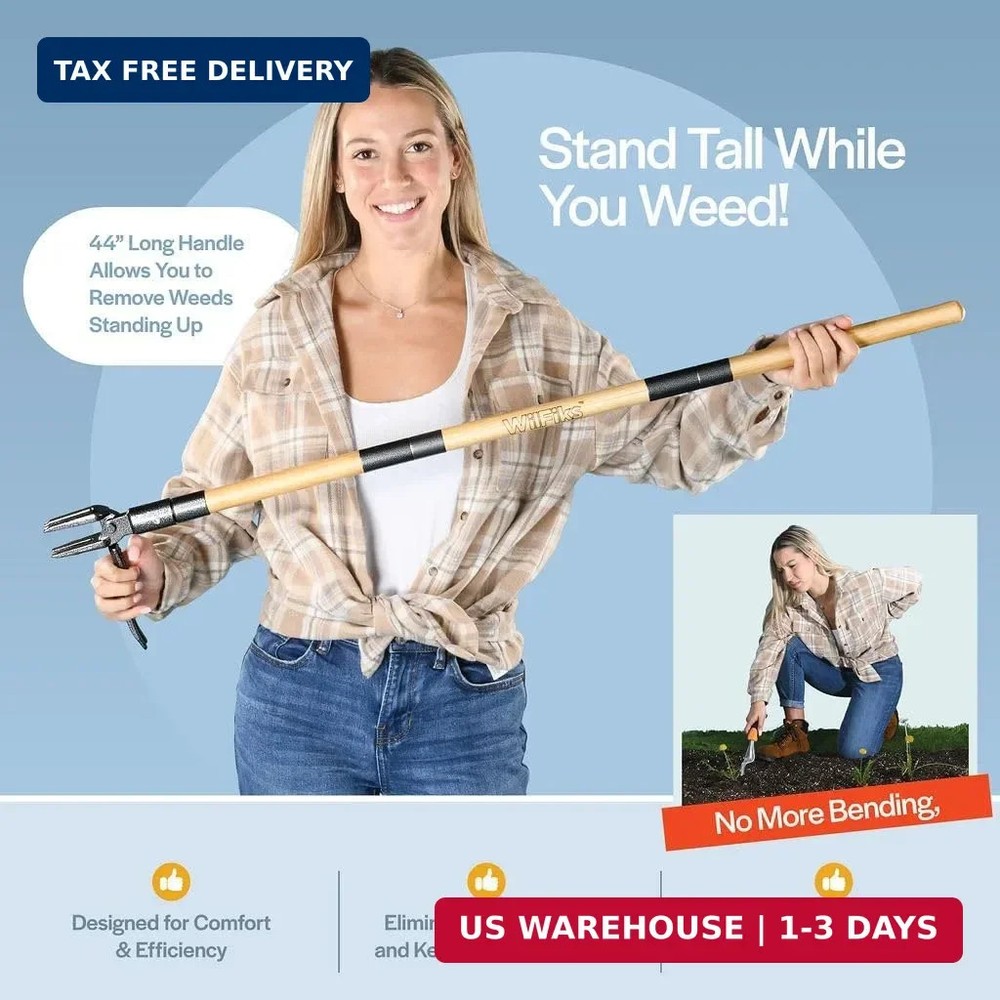 Weed Puller Tool, Stand Up Heavy Duty Weed Remover Tool with Long Handle , Foot
