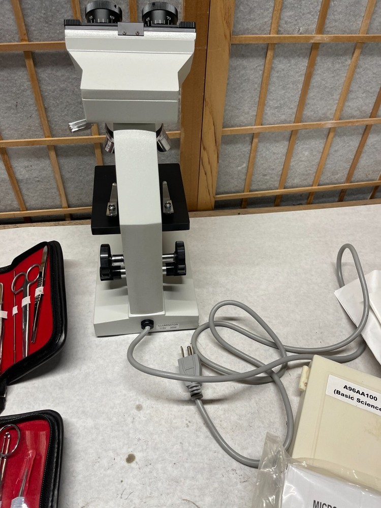 AmScope Biological M Series Microscope BM-100FL Used WORKING HUGE LOT! EVERYTHIN