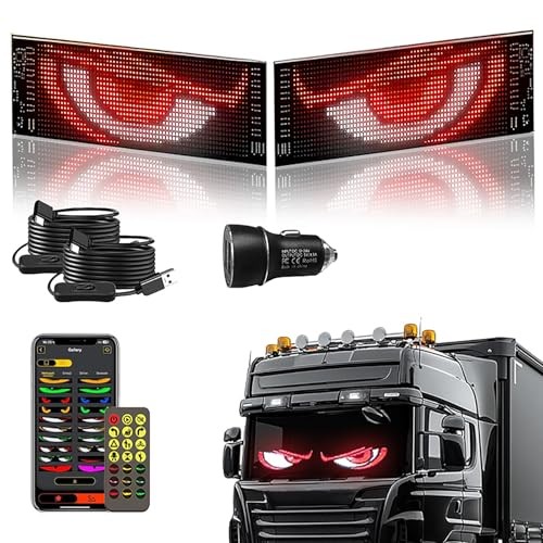 Flexible Devil Eyes Light for Windshield,LED Sign for Car,LED Digital Panel