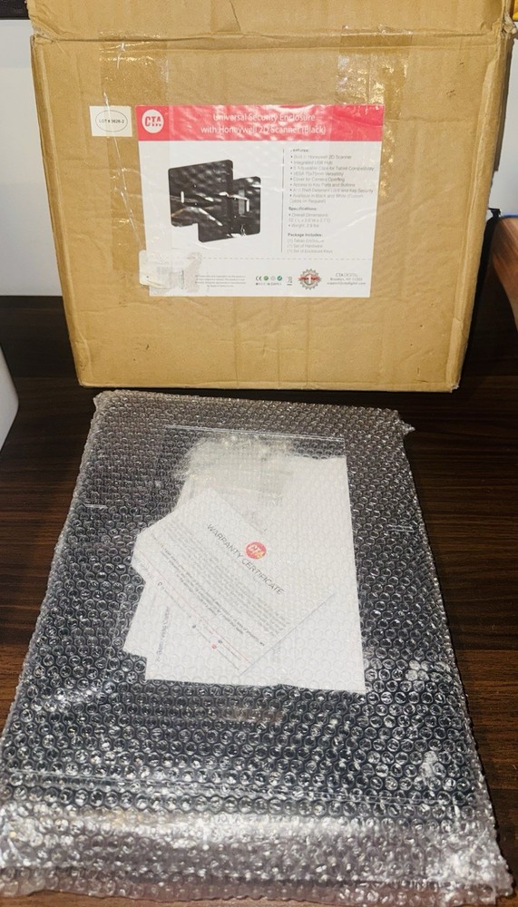 CTA Universal Security Enclosure + Honeywell Barcode 2D Scanner for iPad Tablet