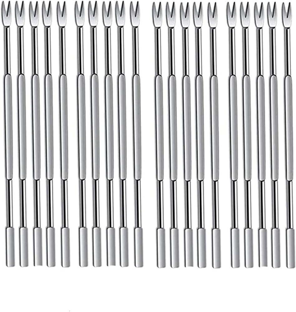 20 Pcs Robust and Lobster Forks, Sea Food Tools Set, Nut Cracker, Silver