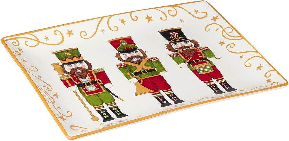 Multicolor Nutcracker Rectangular Serving Platter - Perfect for Holiday Meals