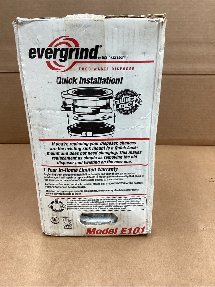 Evergrind E101 1/3 HP Garbage Disposer,‎1/3 HP Disposer, sink flange and stopper