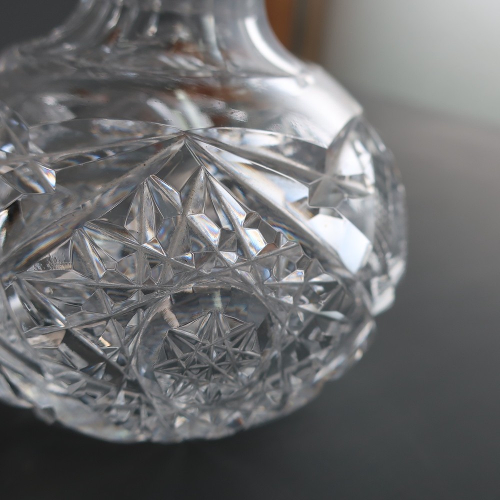 Small Hand Cut Glass Crystal Perfume Bottle