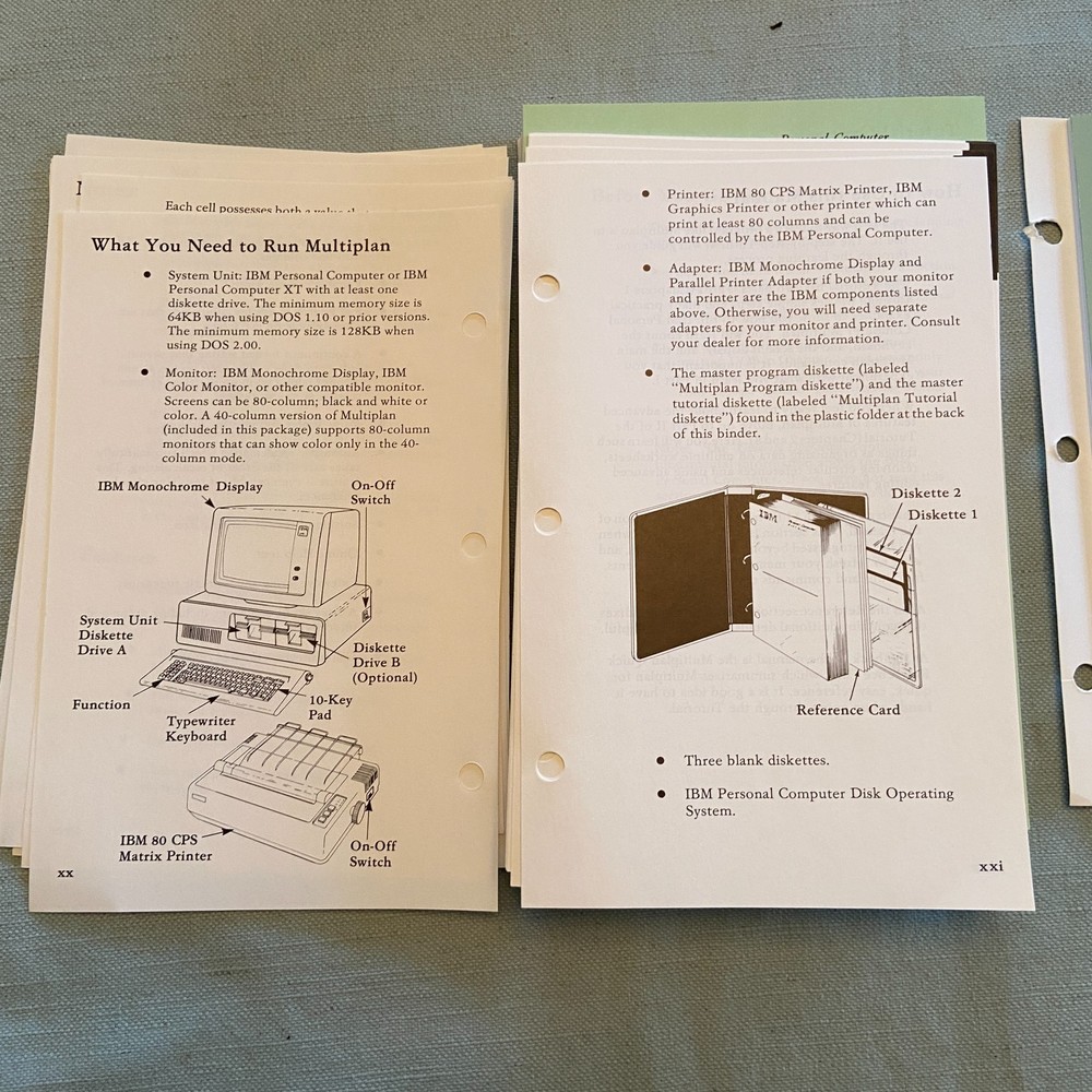 IBM PC Computer Professional Multiplan Electronic Worksheet Microsoft 1983 V 1.1
