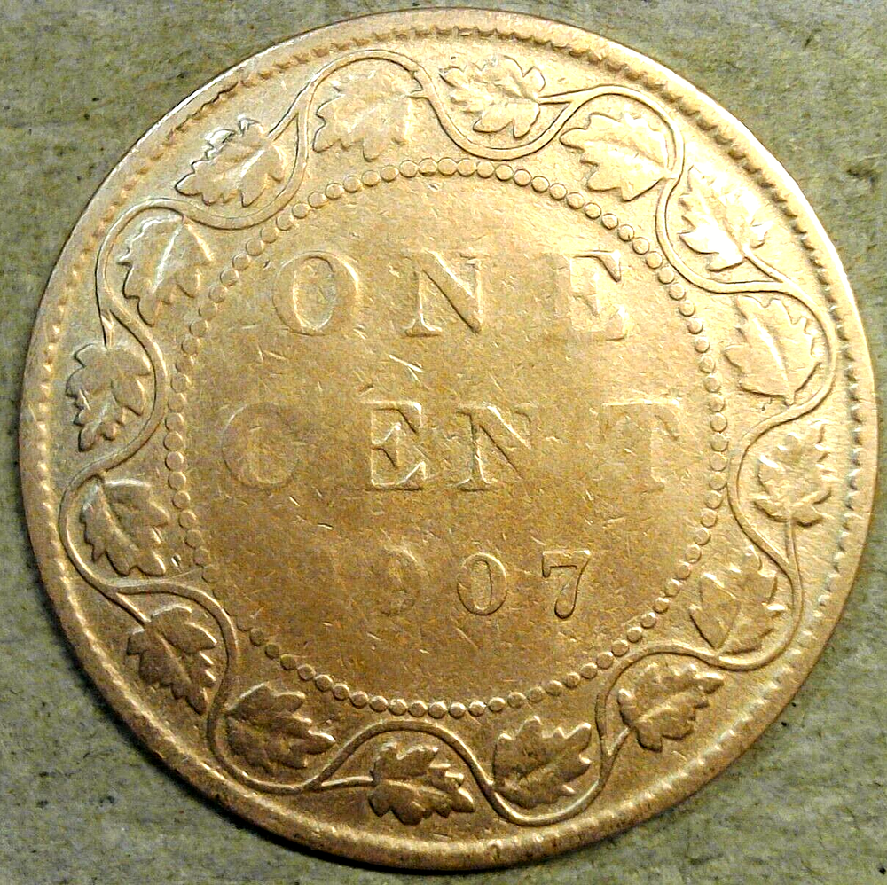 1907 Canada Large Cent Circulated Brown King Edward VII