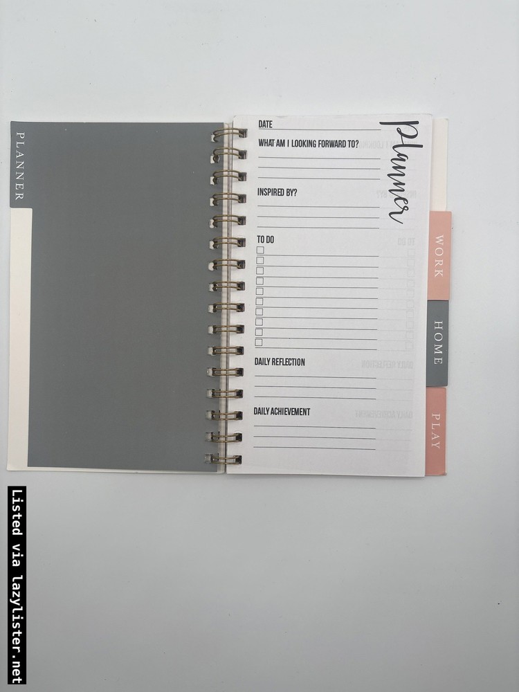 Work/Home/Play Spiral Bound Planner - Goal Setting & Reflection Notebook
