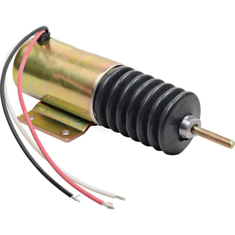 12V Pull Solenoid for Trombetta, Flat Mount, New, 3 Terminals, Continuous Duty