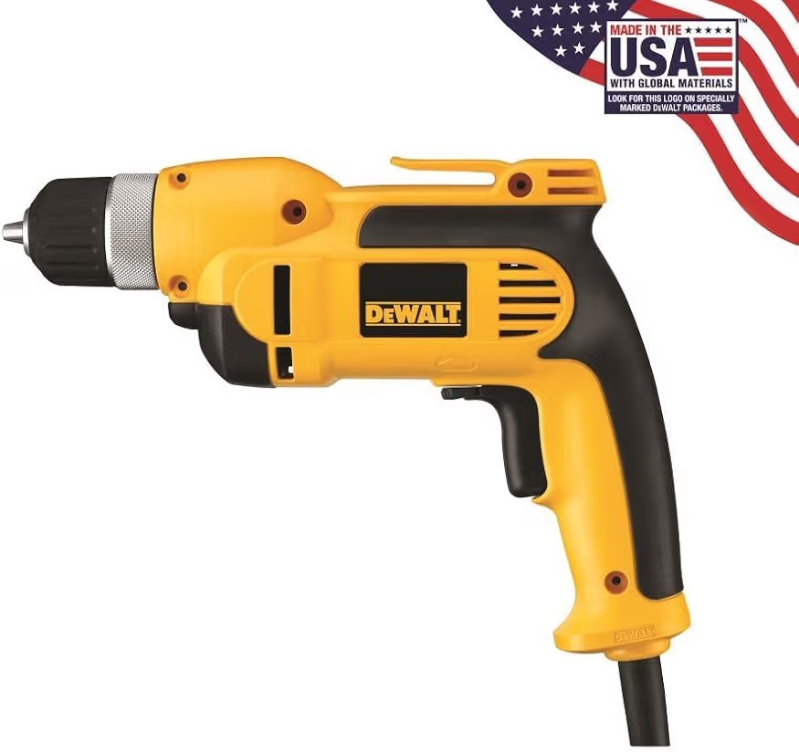 DEWALT 3/8 in. Variable Speed Corded Drill Kit with Tool Bag DWD110K