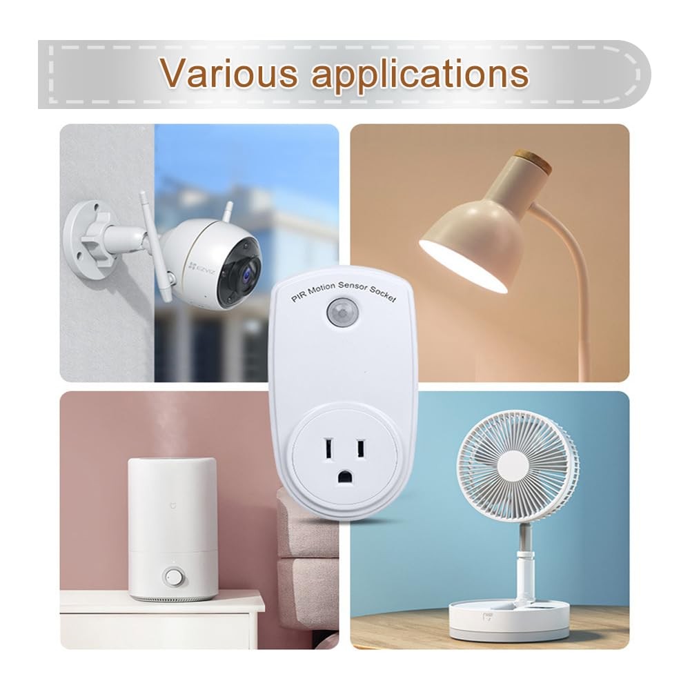 ZORZA 4Pcs Motion Sensor Switch Plug in Motion Sensor Light Socket 120V/60HZ ...