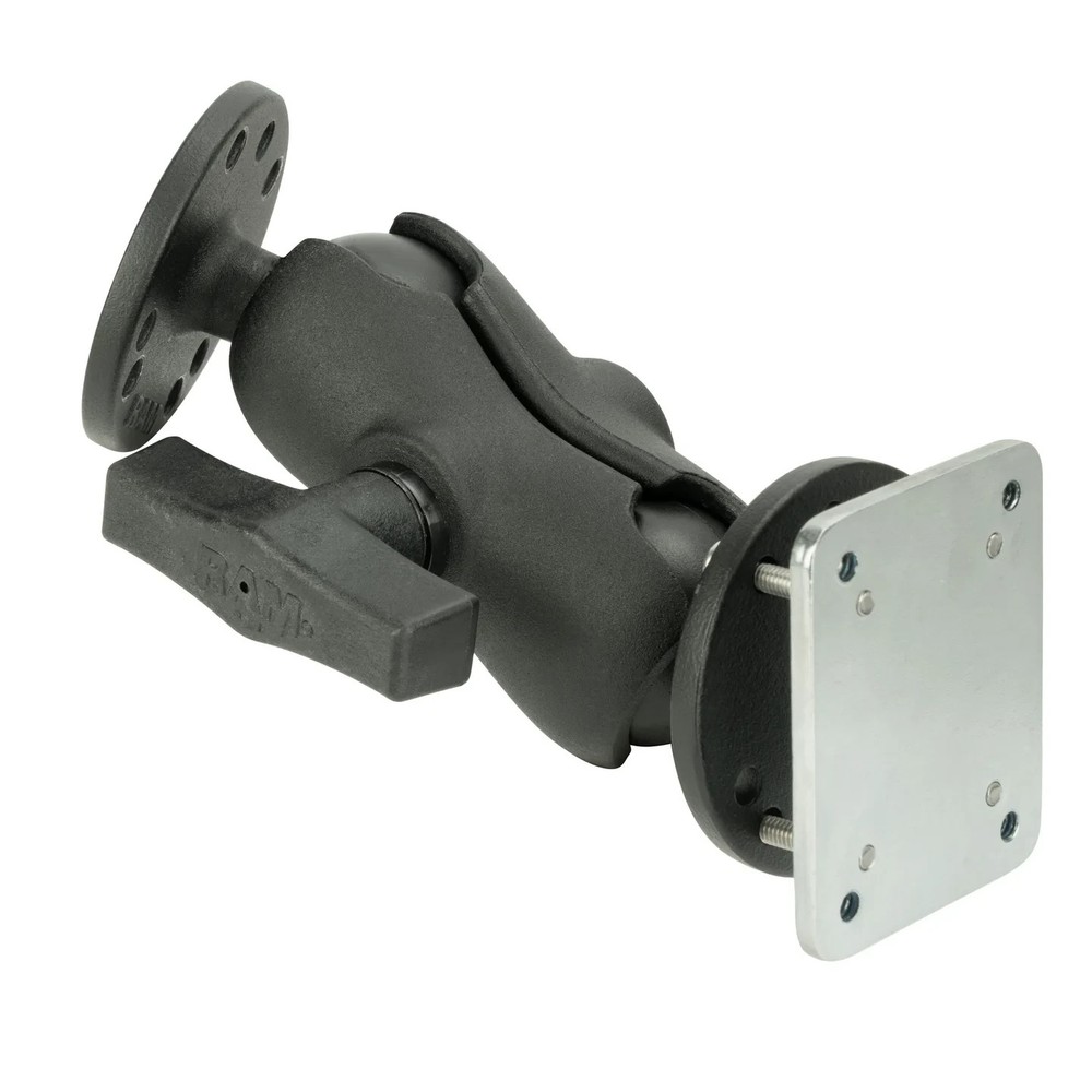 RAM-101-B-225B2U RAM Drill-Down Dashboard Mount with Backing Plate - Double Ball