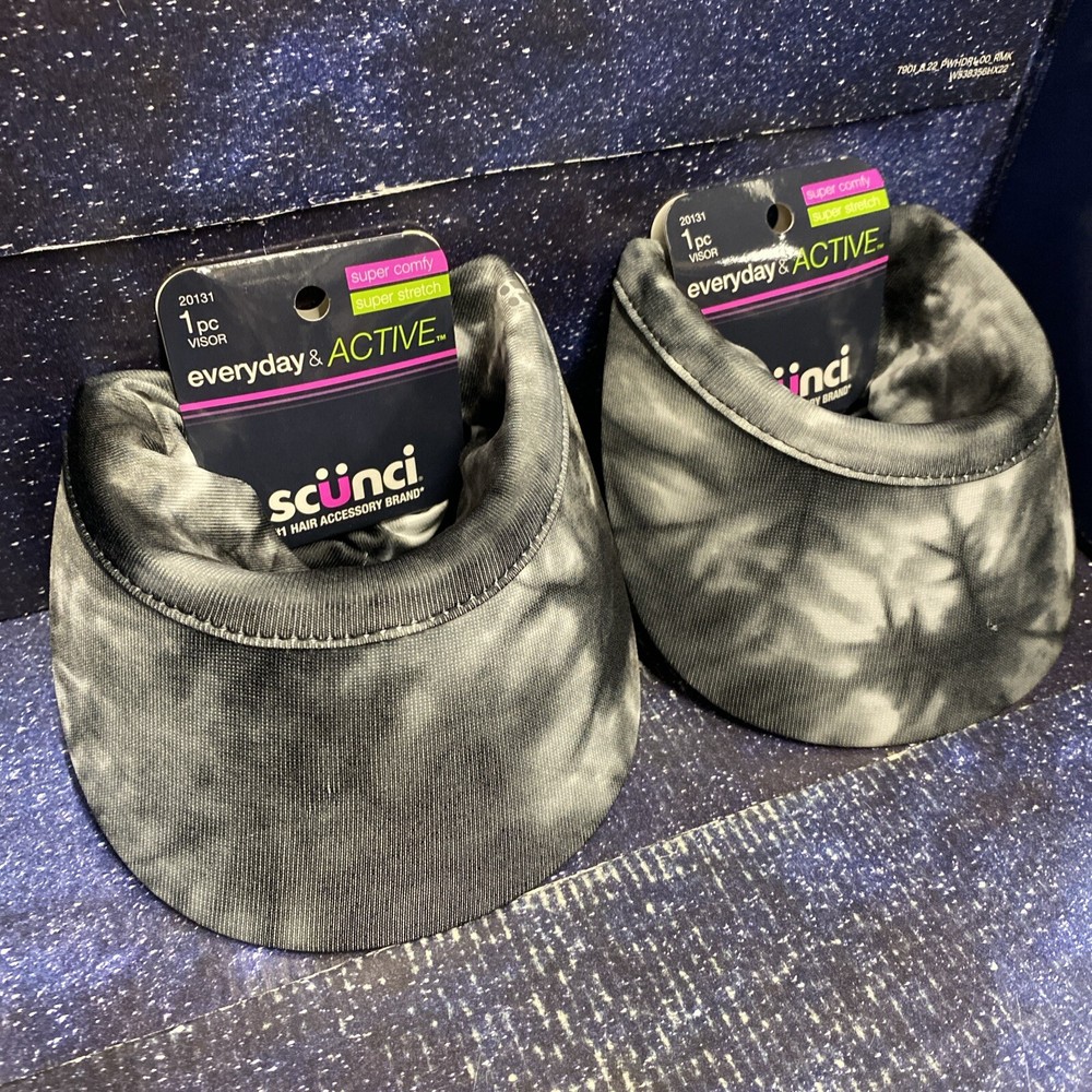 2 X Scunci Everyday & Active Ultra Comfy Super Stretch Visor Cap, Assorted