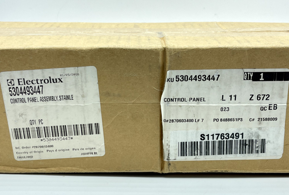 Electrolux CONTROL PANEL ASSEMBLY, STAIN #5304493447 *OPEN BOX, NEVER USED OEM*