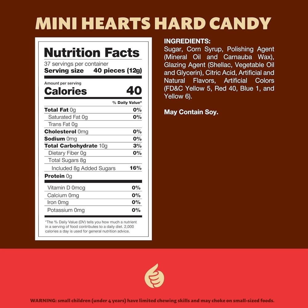 Mini Candy Hearts 1-Pound Bag | Assorted Fruit Flavors