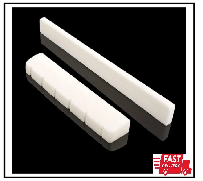 6 String Guitar Bone Bridge Saddle and Nut Made of Real Bone (For Classic)