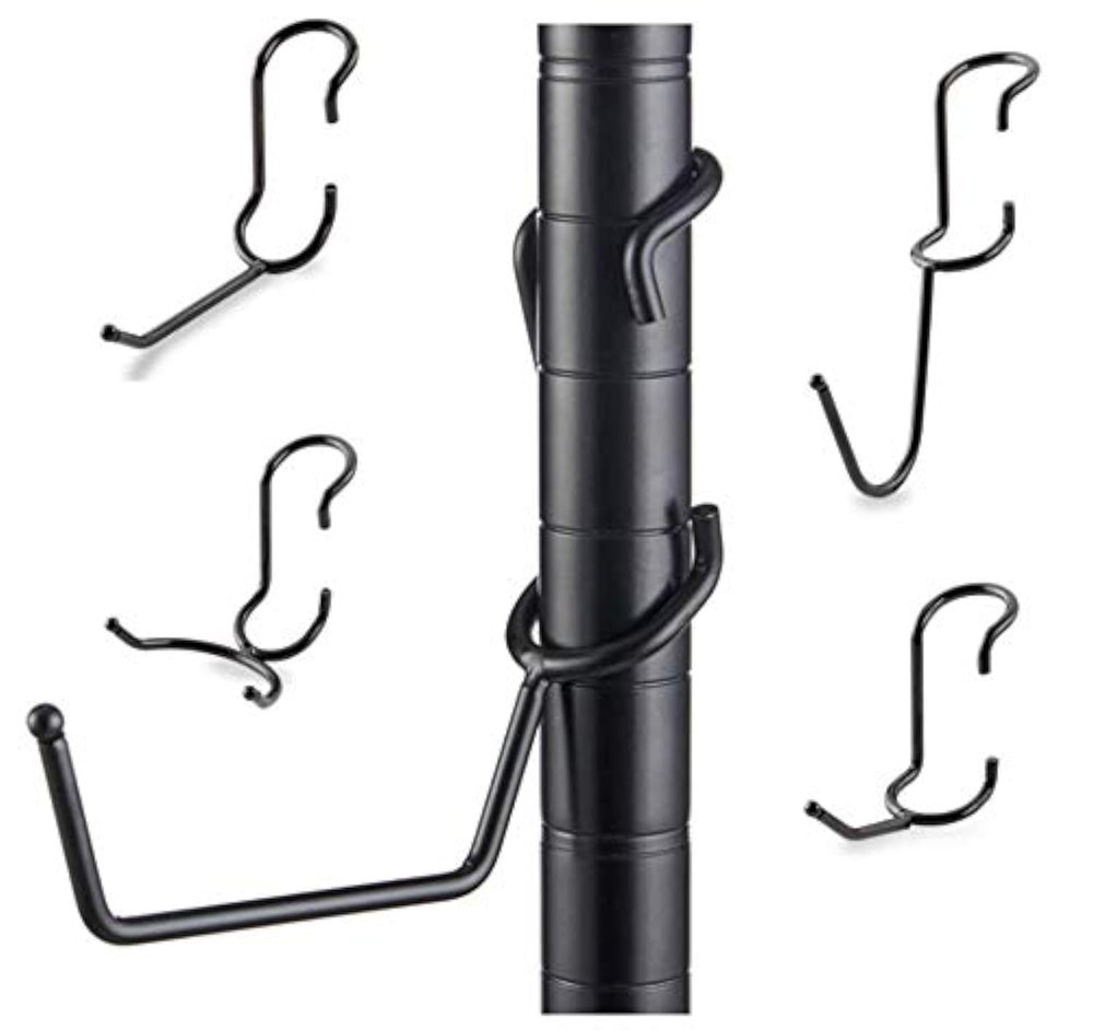 Shelf Pole Hooks 5-Pack Variety Set | Black 5-Pack: Pack,