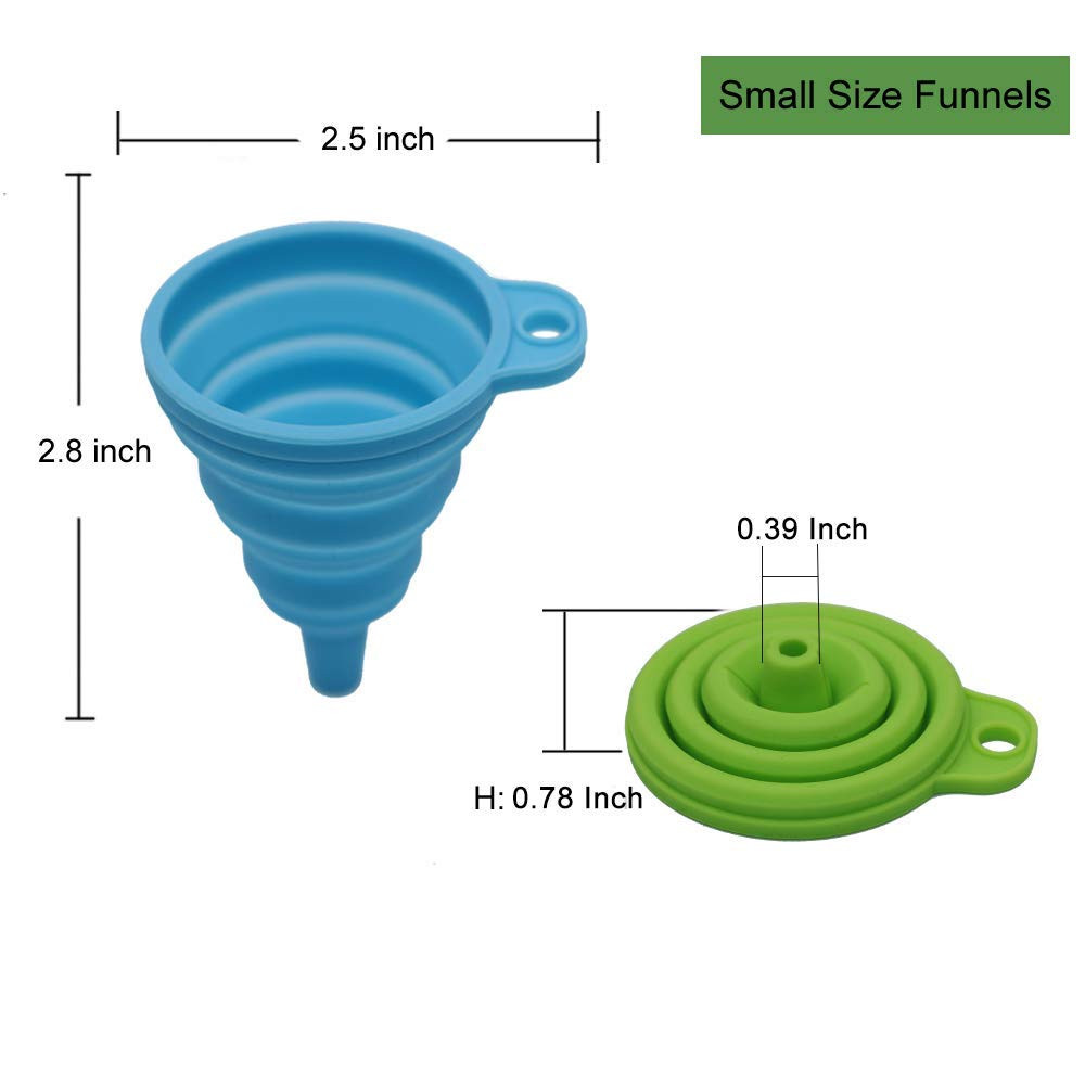 Kitchen Funnel Set 4 Pack, Small and Large, Kitchen Gadgets Accessories Foldable