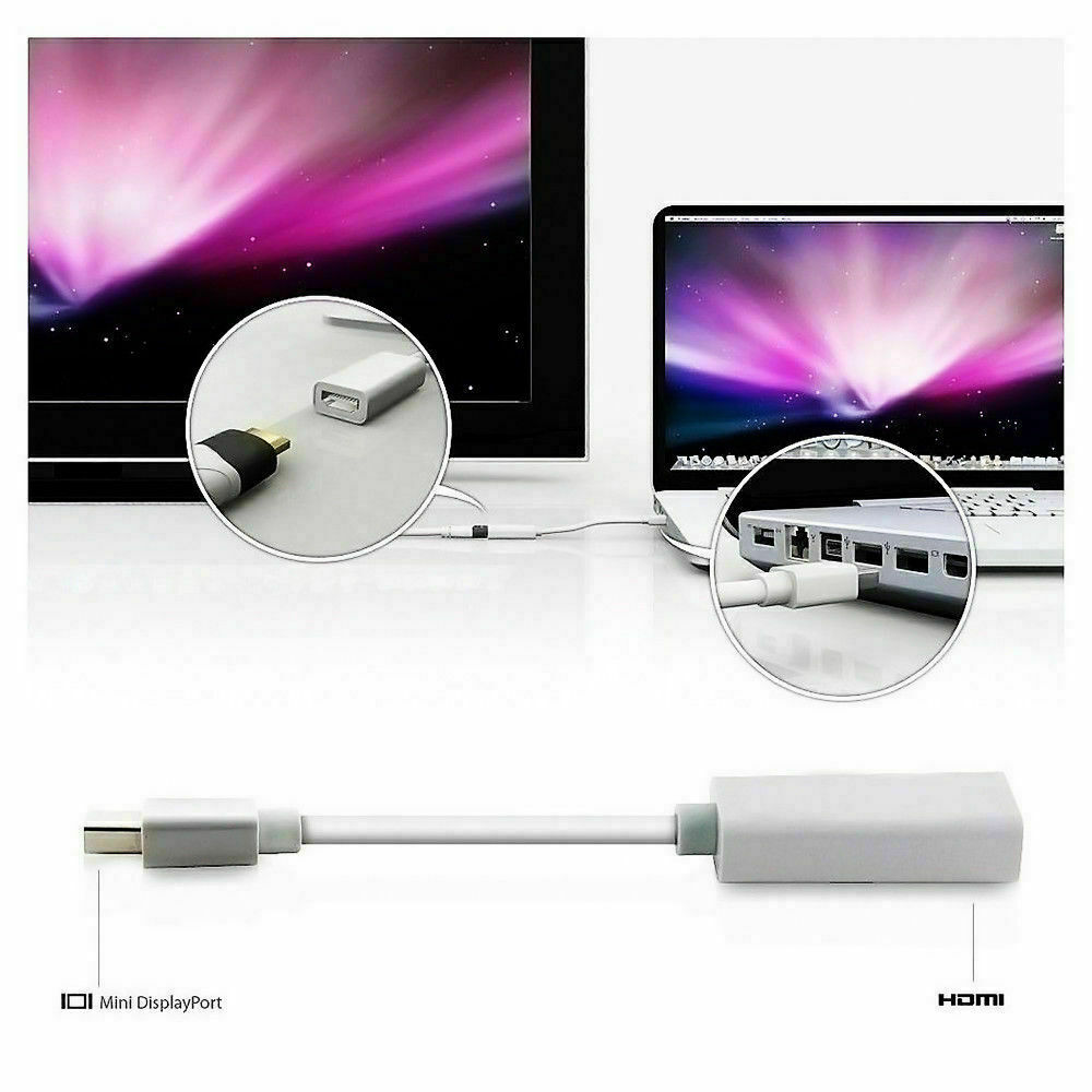 Mini Display Port DP Thunderbolt to HDMI Adapter Cable For Laptop Desktop PC