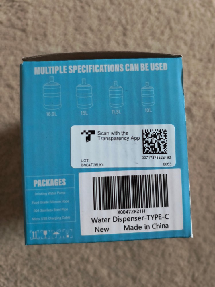 Automatic Rechargeable Water Dispenser White