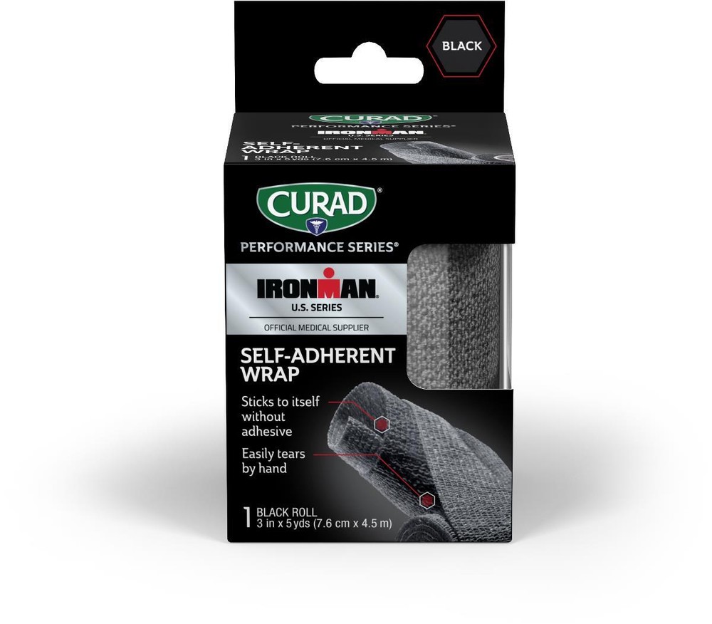 Curad Performance Series Ironman Self-Adherent Wrap, Black, 3", Each