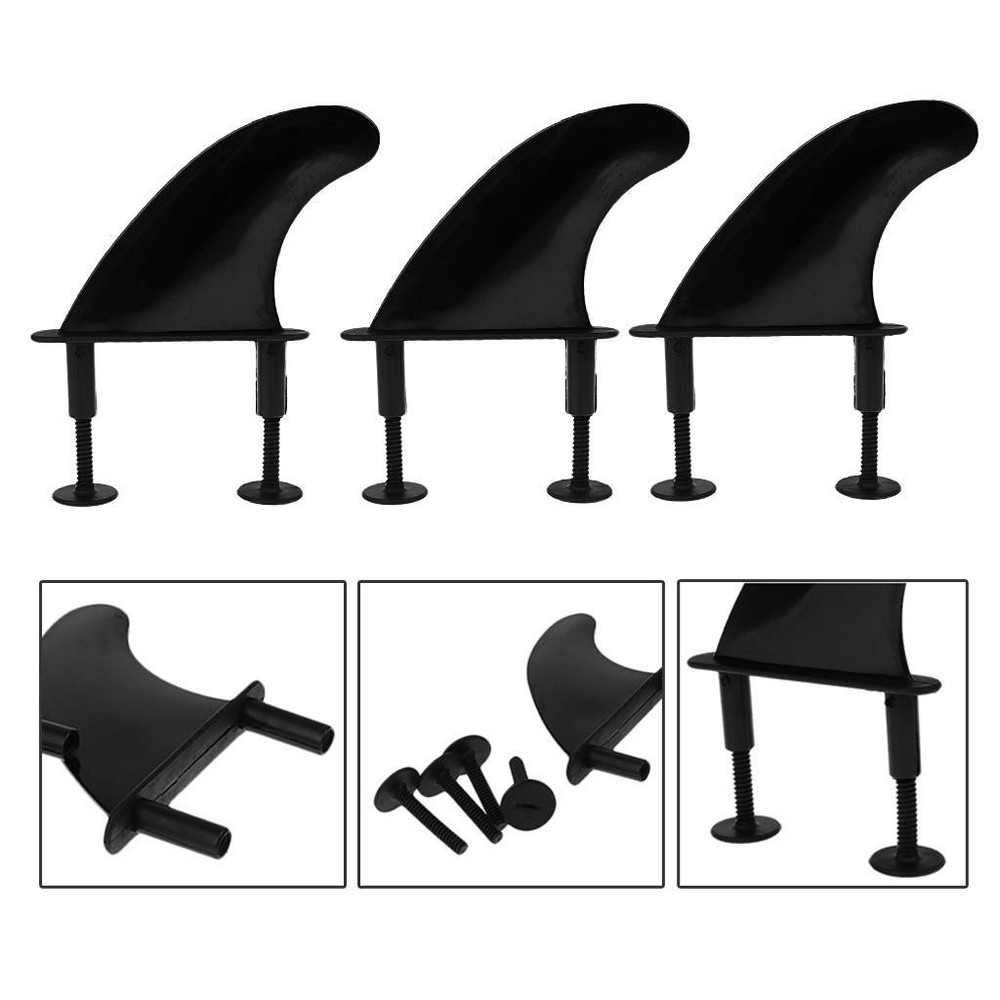 3x Replacement Plastic Soft Top Surfboard +6 Screws Black8