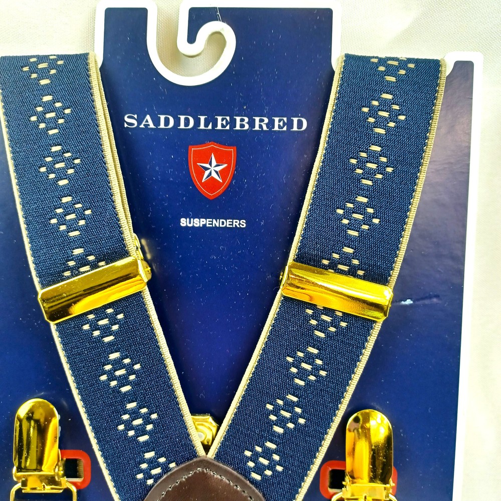 Saddlebred Suspenders Blue Daimond Adjustable Dadcore Grandpacore Hipster